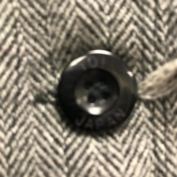 Yo! Japan black wool herringbone fray edge blazer jacket 10 - Picture 5 of 14